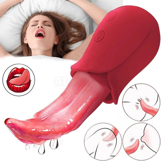 Realistic Rose Tongue Nipple and clitoral stimulator