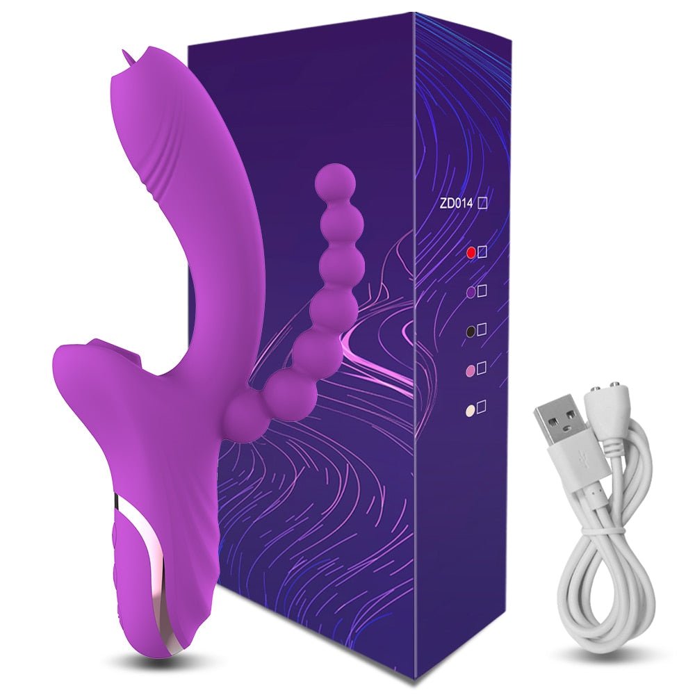 3 in 1 Clit Sucker Dildo Vibrator Sex Toys for Female