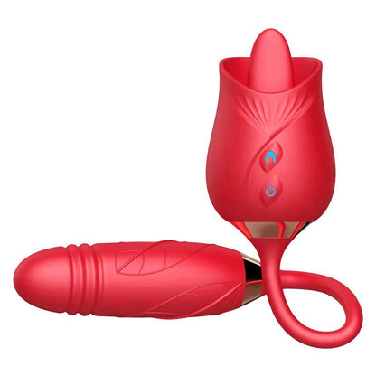 Rose Thrusting and Sucking Vibrator Sex Toys